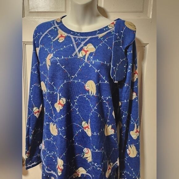 Women's Printed Hacci Pajamas & Sleep Mask Set Size Large - Picture 9 of 9